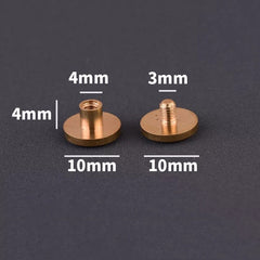 B 10pcs Solid Brass Binding Chicago Screws Nail Stud Rivets For Photo Album Leather Craft Studs Belt Wallet Fasteners 10mm cap