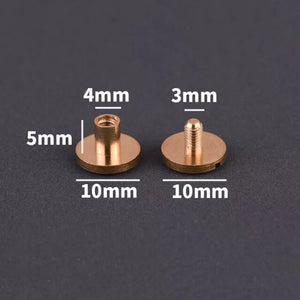 B 10pcs Solid Brass Binding Chicago Screws Nail Stud Rivets For Photo Album Leather Craft Studs Belt Wallet Fasteners 10mm cap