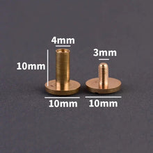 Load image into Gallery viewer, B 10pcs Solid Brass Binding Chicago Screws Nail Stud Rivets For Photo Album Leather Craft Studs Belt Wallet Fasteners 10mm cap