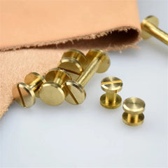 B 10pcs Solid Brass Binding Chicago Screws Nail Stud Rivets For Photo Album Leather Craft Studs Belt Wallet Fasteners 10mm cap