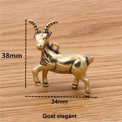 A 1pcs Solid Brass Keychain Charm Pendant High Quality Chinese Zodiac Signs Leather Craft DIY Decoration Keyring Animals CLOXY