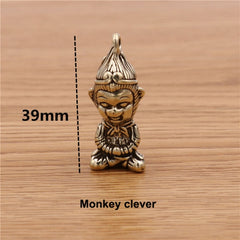 A 1pcs Solid Brass Keychain Charm Pendant High Quality Chinese Zodiac Signs Leather Craft DIY Decoration Keyring Animals CLOXY