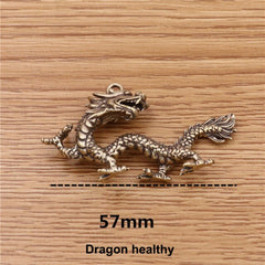 A 1pcs Solid Brass Keychain Charm Pendant High Quality Chinese Zodiac Signs Leather Craft DIY Decoration Keyring Animals CLOXY