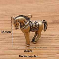 A 1pcs Solid Brass Keychain Charm Pendant High Quality Chinese Zodiac Signs Leather Craft DIY Decoration Keyring Animals CLOXY