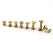 Load image into Gallery viewer, B 10pcs Solid Brass Binding Chicago Screws Nail Stud Rivets For Photo Album Leather Craft Studs Belt Wallet Fasteners 8mm Flat Cap