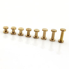 Afbeelding in Gallery-weergave laden, B 10pcs Solid Brass Binding Chicago Screws Nail Stud Rivets For Photo Album Leather Craft Studs Belt Wallet Fasteners 8mm Flat Cap
