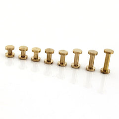 B 10pcs Solid Brass Binding Chicago Screws Nail Stud Rivets For Photo Album Leather Craft Studs Belt Wallet Fasteners 8mm Flat Cap