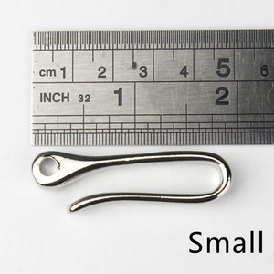 C 1 x Brass Belt U Hook Fob Clip Keychain Retro Vintage Chrome plated Key Ring Wallet Fish Hook 3 sizes available