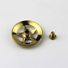 B 1 x Brass screwback conchos rivets flower star decorative buttons for leather craft wallet bag saddle belt decor