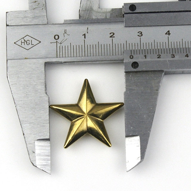 B 1 x Brass screwback conchos rivets flower star decorative buttons for leather craft wallet bag saddle belt decor