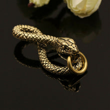 画像をギャラリービューアに読み込む, A 1 Piece Solid Brass Belt Hook Retro Snake Shape Keychain Fob Clip Key Ring Wallet Chain with O ring Charm Pendant Decor Gift