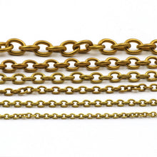 Cargar imagen en el visor de la galería, C 1 Meter Solid Brass O Ring Bags Chain Link Necklace Wheat Chain None-polished Bags Straps Parts DIY Accessories 7 Sizes