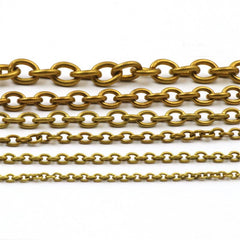 C 1 Meter Solid Brass O Ring Bags Chain Link Necklace Wheat Chain None-polished Bags Straps Parts DIY Accessories 7 Sizes