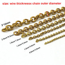 Cargar imagen en el visor de la galería, C 1 Meter Solid Brass O Ring Bags Chain Link Necklace Wheat Chain None-polished Bags Straps Parts DIY Accessories 7 Sizes