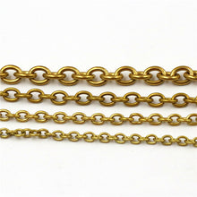 画像をギャラリービューアに読み込む, C 1 Meter Solid Brass O Ring Bags Chain Link Necklace Wheat Chain None-polished Bags Straps Parts DIY Accessories 7 Sizes