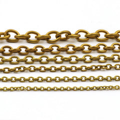 C 1 Meter Solid Brass O Ring Bags Chain Link Necklace Wheat Chain None-polished Bags Straps Parts DIY Accessories 7 Sizes