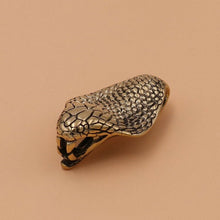 Load image into Gallery viewer, C 1 pcs Solid Brass Retro Belt U Hook Snake Shape Fob Clip Key Ring Wallet Hook
