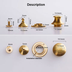 B 1pcs Solid Brass Mortise Lock Push Lock Bag Briefcase Spring Lock Snap Decorative Clasps Closure Leather Craft Diy Hardware