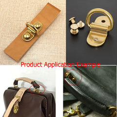 B 2 Pcs Solid Brass Leather Craft Bag Handle Anchor Connector Handbag Handle D Ring Fixing Cleat