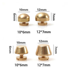 20Pcs Solid brass Handbag feet nailheads stud screwback Bucket Shape Rivets Leather craft Bag Wallet handbag decoration