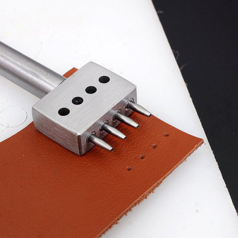 Leather Craf 1.0mm Round Hole Punch Row Prong Stitching Cutter Tools Make Hand Sewing Hole 2/4/6 Holes 4/5/6mm Spacing