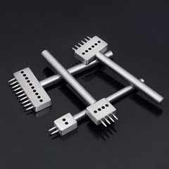 Leather Craf 1.0mm Round Hole Punch Row Prong Stitching Cutter Tools Make Hand Sewing Hole 2/4/6 Holes 4/5/6mm Spacing