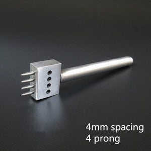 Leather Craf 1.0mm Round Hole Punch Row Prong Stitching Cutter Tools Make Hand Sewing Hole 2/4/6 Holes 4/5/6mm Spacing