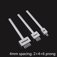 Leather Craf 1.0mm Round Hole Punch Row Prong Stitching Cutter Tools Make Hand Sewing Hole 2/4/6 Holes 4/5/6mm Spacing