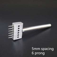 Leather Craf 1.0mm Round Hole Punch Row Prong Stitching Cutter Tools Make Hand Sewing Hole 2/4/6 Holes 4/5/6mm Spacing