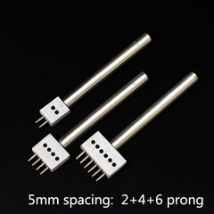 Leather Craf 1.0mm Round Hole Punch Row Prong Stitching Cutter Tools Make Hand Sewing Hole 2/4/6 Holes 4/5/6mm Spacing