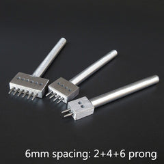 Leather Craf 1.0mm Round Hole Punch Row Prong Stitching Cutter Tools Make Hand Sewing Hole 2/4/6 Holes 4/5/6mm Spacing