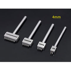 Leather Craf 1.0mm Round Hole Punch Row Prong Stitching Cutter Tools Make Hand Sewing Hole 2/4/6 Holes 4/5/6mm Spacing