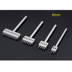 Leather Craf 1.0mm Round Hole Punch Row Prong Stitching Cutter Tools Make Hand Sewing Hole 2/4/6 Holes 4/5/6mm Spacing