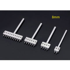 Leather Craf 1.0mm Round Hole Punch Row Prong Stitching Cutter Tools Make Hand Sewing Hole 2/4/6 Holes 4/5/6mm Spacing