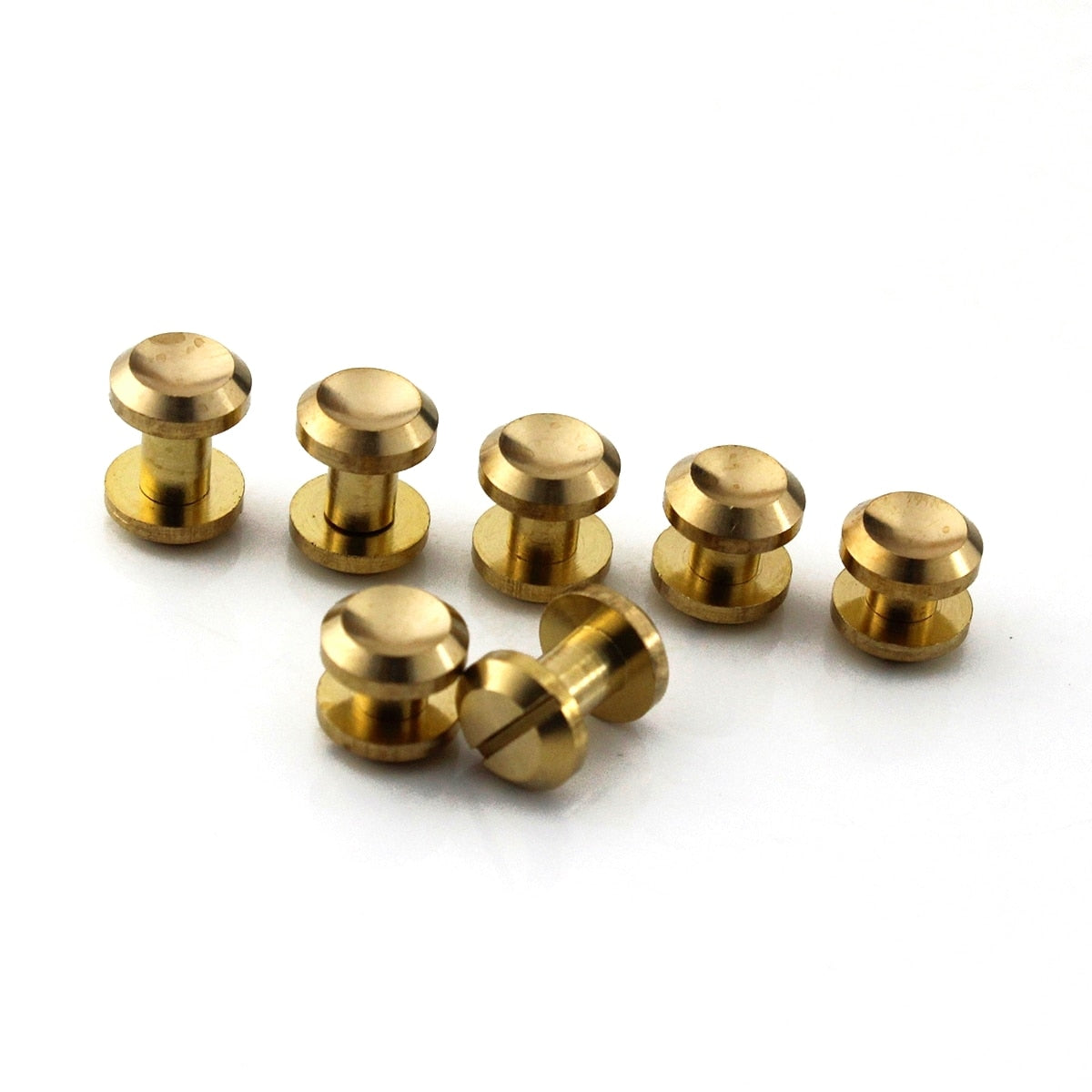 B 10pcs Solid Brass Concave Head  Binding Chicago Screws Nail Rivets for Photo Album Leather Craft Studs Belt Wallet Fasteners