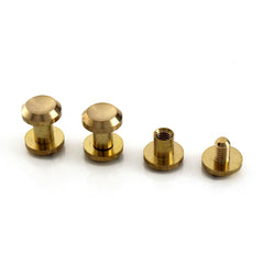 B 10pcs Solid Brass Concave Head  Binding Chicago Screws Nail Rivets for Photo Album Leather Craft Studs Belt Wallet Fasteners