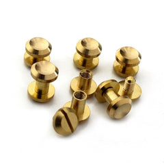 B 10pcs Solid Brass Concave Head  Binding Chicago Screws Nail Rivets for Photo Album Leather Craft Studs Belt Wallet Fasteners