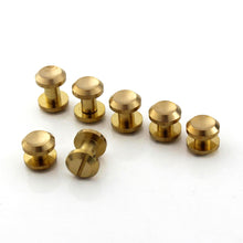 Load image into Gallery viewer, B 10pcs Solid Brass Concave Head  Binding Chicago Screws Nail Rivets for Photo Album Leather Craft Studs Belt Wallet Fasteners