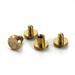 B 10pcs Solid Brass Concave Head  Binding Chicago Screws Nail Rivets for Photo Album Leather Craft Studs Belt Wallet Fasteners