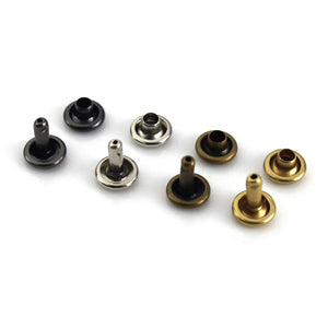 B 100sets 6/8 mm Brass Double Cap Rivets Studs High-quality Round Rivet for Leather Craft Bag Belt Clothing Shoes Decor