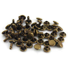 B 100sets 6/8 mm Brass Double Cap Rivets Studs High-quality Round Rivet for Leather Craft Bag Belt Clothing Shoes Decor