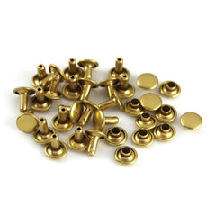 B 100sets 6/8 mm Brass Double Cap Rivets Studs High-quality Round Rivet for Leather Craft Bag Belt Clothing Shoes Decor