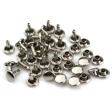 Load image into Gallery viewer, B 100sets 6/8 mm Brass Double Cap Rivets Studs High-quality Round Rivet for Leather Craft Bag Belt Clothing Shoes Decor