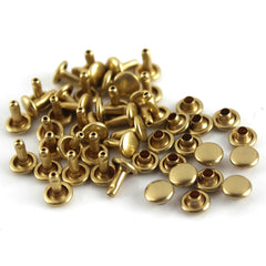 B 100sets 6/8 mm Brass Double Cap Rivets Studs High-quality Round Rivet for Leather Craft Bag Belt Clothing Shoes Decor