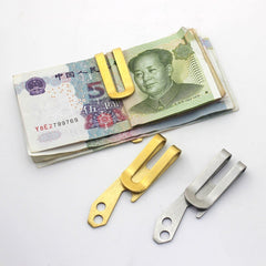 1pcs Solid Metal Cash Clip Fashion Simple Money Clamp Holder Wallet Brass Stainless Steel Leather craft DIY Key ring pendant