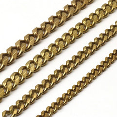 C 1 Meter Solid Brass Flat Head Bags Chain Open Curb Link Necklace Wheat Chain None-polished Bags Straps Parts DIY Accessories