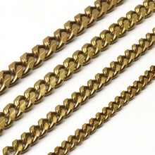 Carregar imagem no visualizador da galeria, C 1 Meter Solid Brass Flat Head Bags Chain Open Curb Link Necklace Wheat Chain None-polished Bags Straps Parts DIY Accessories