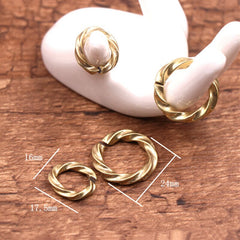 C 1pcs Solid Brass Open Twist O Ring Seam Round Jump Ring Key chain Garments Shoes Leather Craft DIY Connector CLOXY