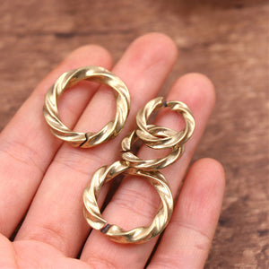 C 1pcs Solid Brass Open Twist O Ring Seam Round Jump Ring Key chain Garments Shoes Leather Craft DIY Connector CLOXY
