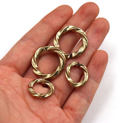 C 1pcs Solid Brass Open Twist O Ring Seam Round Jump Ring Key chain Garments Shoes Leather Craft DIY Connector CLOXY